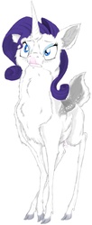 Size: 1585x3882 | Tagged: safe, artist:thedrippingrainbow, rarity, deer, g4, deerified, solo, species swap