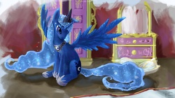 Size: 1965x1104 | Tagged: safe, artist:ruffu, princess luna, pony, g4, female, solo