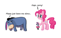 Size: 1548x974 | Tagged: safe, artist:jammaren, pinkie pie, earth pony, pony, g4, crossover, duo, eeyore, male, winnie the pooh