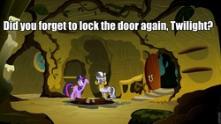 Size: 960x540 | Tagged: safe, twilight sparkle, zecora, zebra, g4, image macro