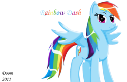 Size: 900x583 | Tagged: safe, artist:doomxwolf, rainbow dash, pegasus, pony, g4, female, solo