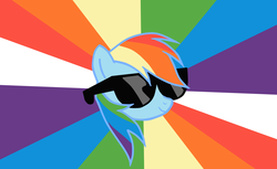 Size: 1761x1080 | Tagged: safe, artist:misterbrony, rainbow dash, pony, g4, female, solo, sunglasses, swag, vector