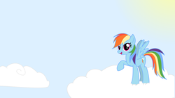 Size: 3840x2160 | Tagged: safe, artist:misterbrony, rainbow dash, pony, g4, cloud, female, high res, solo