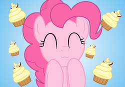 Size: 1870x1300 | Tagged: safe, artist:misterbrony, pinkie pie, earth pony, pony, g4, :3, ^^, eyes closed, female, mare, solo, vector