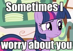 Size: 537x377 | Tagged: safe, edit, edited screencap, screencap, twilight sparkle, pony, unicorn, g4, caption, female, mare, solo