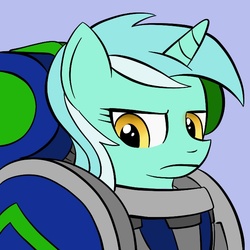 Size: 659x659 | Tagged: safe, artist:darkhestur, lyra heartstrings, pony, unicorn, g4, alpha legion, imperium, power armor, solo, space marine, warhammer (game), warhammer 40k