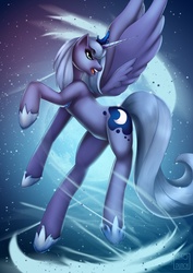 Size: 2480x3507 | Tagged: safe, artist:x-nekopunch-x, princess luna, pony, g4, commission, female, high res, open mouth, s1 luna, signature, solo