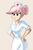 Size: 642x961 | Tagged: dead source, safe, artist:ric-m, nurse redheart, human, g4, blue eyes, cute, female, hand on hip, humanized, nurse, nurse outfit, pink hair, solo, tan background