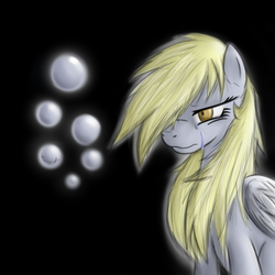 Size: 900x900 | Tagged: safe, artist:microgrid, derpy hooves, pegasus, pony, g4, bubble, crying, cutie mark, derpy's cutie mark, epic derpy, female, mare, sad, solo