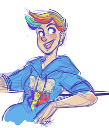 Size: 724x853 | Tagged: safe, artist:snarkies, rainbow dash, human, g4, female, humanized