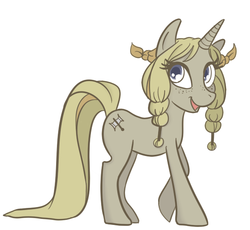 Size: 588x541 | Tagged: safe, artist:snarkies, pony, unicorn, astrid hofferson, braid, dreamworks, freckles, how to train your dragon, ponified