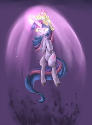 Size: 900x1217 | Tagged: safe, artist:coffeechicken, twilight sparkle, g4, element of harmony, element of magic, glowing eyes