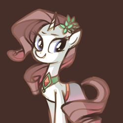 Size: 800x800 | Tagged: safe, artist:karzahnii, rarity, pony, unicorn, g4, clothes, dress, female, gem, jewelry, mare, necklace, solo