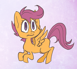 Size: 742x667 | Tagged: safe, artist:bikkisu, scootaloo, pegasus, pony, g4, female, filly, simple background, solo