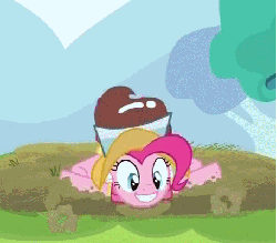 Size: 457x401 | Tagged: safe, screencap, chancellor puddinghead, pinkie pie, pony, g4, hearth's warming eve (episode), season 2, animated, dirt, female, hearth's warming eve, mud, solo