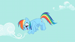 Size: 720x405 | Tagged: safe, screencap, rainbow dash, pegasus, pony, g4, season 2, the mysterious mare do well, animated, female, gif, mare, solo