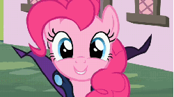 Size: 480x270 | Tagged: source needed, safe, screencap, mare do well, pinkie pie, pony, g4, season 2, the mysterious mare do well, animated, drool, female, hoof licking, licking, licking lips, mare do well costume, solo, squishy cheeks, tongue out
