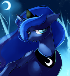 Size: 979x1061 | Tagged: dead source, safe, artist:si1vr, princess luna, pony, g4, bust, colored pupils, female, solo