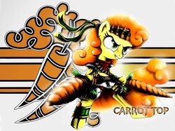 Size: 1998x1498 | Tagged: safe, artist:europamaxima, carrot top, golden harvest, pony, g4, badass, bandana, carrot, female, solo