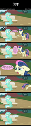 Size: 1500x5945 | Tagged: safe, artist:j-z-a, bon bon, lyra heartstrings, sweetie drops, earth pony, pony, unicorn, g4, comic, female, lesbian, mare, meme, ship:lyrabon, shipping, sitting, sitting lyra, speech bubble, trading card