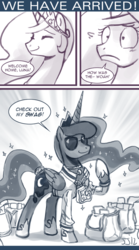 Size: 600x1079 | Tagged: safe, artist:johnjoseco, princess celestia, princess luna, alicorn, pony, ask princess molestia, princess molestia, g4, comic, lunalicious, swag