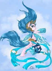 Size: 1206x1639 | Tagged: safe, artist:scribblecloud, janna, league of legends, ponified