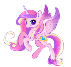 Size: 787x743 | Tagged: dead source, safe, artist:splashiez, princess cadance, alicorn, pony, g4, female, flying, looking at you, mare, simple background, solo, transparent background