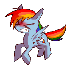 Size: 479x500 | Tagged: safe, artist:missbutlerart, rainbow dash, pony, g4, angry, animated, blushing, female, frame by frame, simple background, solo, transparent background