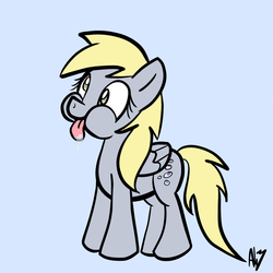 Size: 750x750 | Tagged: safe, artist:datahmedz, derpy hooves, pegasus, pony, g4, female, mare, solo, tongue out