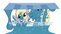 Size: 926x510 | Tagged: safe, derpy hooves, hugh jelly, pegasus, pony, g4, derpjelly, female, male, mare, shipping, stallion, straight