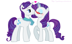 Size: 2464x1516 | Tagged: dead source, safe, artist:jaquelindreamz, rarity, pony, unicorn, g4, clothes, elusive, female, glasses, male, nuzzling, rarity's glasses, rule 63, scarf, selfcest, ship:rarilusive, shipping, simple background, straight, transparent background