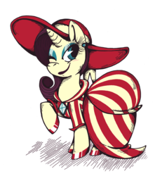 Size: 600x678 | Tagged: safe, artist:s-c-fowlie, rarity, pony, unicorn, g4, clothes, dress, female, hat, mare, simple background, solo, transparent background