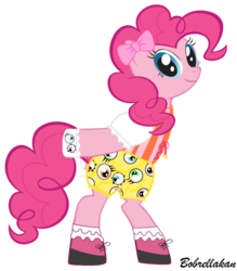 Size: 1400x1600 | Tagged: safe, artist:bobarella, pinkie pie, earth pony, pony, g4, clothes, cosplay, dancing, female, mare, ponponpon, simple background, solo, transparent background