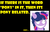 Size: 636x403 | Tagged: safe, twilight sparkle, pony, unicorn, g4, barely pony related, creepy smile, derp, dusk shine, grin, messy mane, meta, rule 63, shrunken pupils, solo, text, twilight snapple, unicorn dusk shine, yellow words