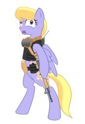 Size: 2250x3250 | Tagged: safe, artist:shadawg, cloud kicker, pegasus, pony, g4, ar-15, derp kicker, female, gun, high res, mare, rifle, simple background, soldier, solo, transparent background, weapon