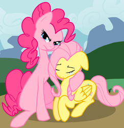 Size: 1427x1471 | Tagged: safe, artist:ticklemefrosty, fluttershy, pinkie pie, g4, crying