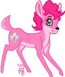 Size: 2088x2487 | Tagged: safe, artist:littlebakeneko, pinkie pie, deer, g4, deerie pie, deerified, high res, species swap