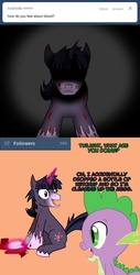 Size: 810x1600 | Tagged: safe, artist:nicktoonhero, spike, twilight sparkle, twilight unbound, g4, tumblr, werelight shine