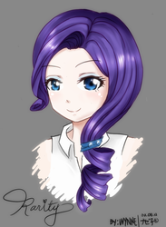 Size: 593x812 | Tagged: safe, artist:nazeko, rarity, human, g4, bust, female, humanized, solo