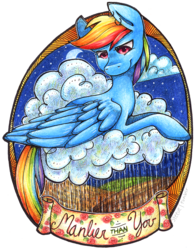 Size: 743x946 | Tagged: safe, artist:steeve, rainbow dash, pony, g4, female, mare, solo, traditional art