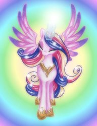 Size: 1873x2440 | Tagged: safe, artist:peachpalette, princess cadance, alicorn, pony, g4, female, magic, solo