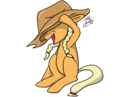 Size: 5000x4000 | Tagged: safe, artist:tlatophat, applejack, earth pony, pony, g4, absurd resolution, female, filly, foal, hat, mare, simple background, sitting, solo, transparent background