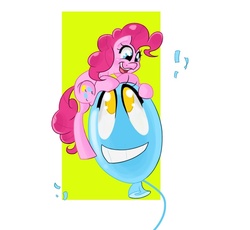 Size: 779x717 | Tagged: artist needed, safe, pinkie pie, pony, g4, balloon, female, simple background, solo, white background