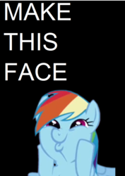 Size: 724x1023 | Tagged: safe, rainbow dash, pegasus, pony, g4, cute, dashface, female, image macro, mare, solo