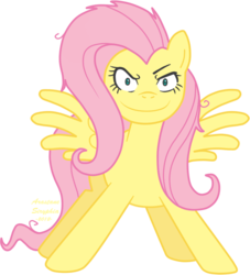 Size: 640x704 | Tagged: safe, artist:arastane-siryphia, fluttershy, pony, g4, female, insanity, solo