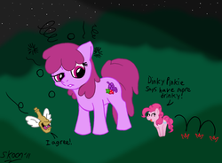 Size: 1104x811 | Tagged: safe, artist:skoon, berry punch, berryshine, pinkie pie, g4, alcohol, drunk