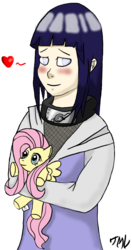 Size: 804x1525 | Tagged: safe, artist:themarvelouslotisque, fluttershy, human, g4, crossover, hyuuga hinata, naruto, plushie, simple background, transparent background