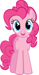 Size: 3249x6240 | Tagged: safe, artist:kittyhawk-contrail, part of a set, pinkie pie, earth pony, pony, g4, cute, diapinkes, female, front, happy, hugpony poses, looking at you, open mouth, simple background, smiling, solo, transparent background, vector