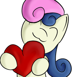 Size: 1000x1000 | Tagged: safe, artist:fimirae, bon bon, sweetie drops, earth pony, pony, g4, :3, heart, solo