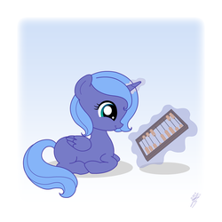 Size: 900x900 | Tagged: safe, artist:jdan-s, princess luna, pony, g4, abacus, female, filly, foal, solo, woona